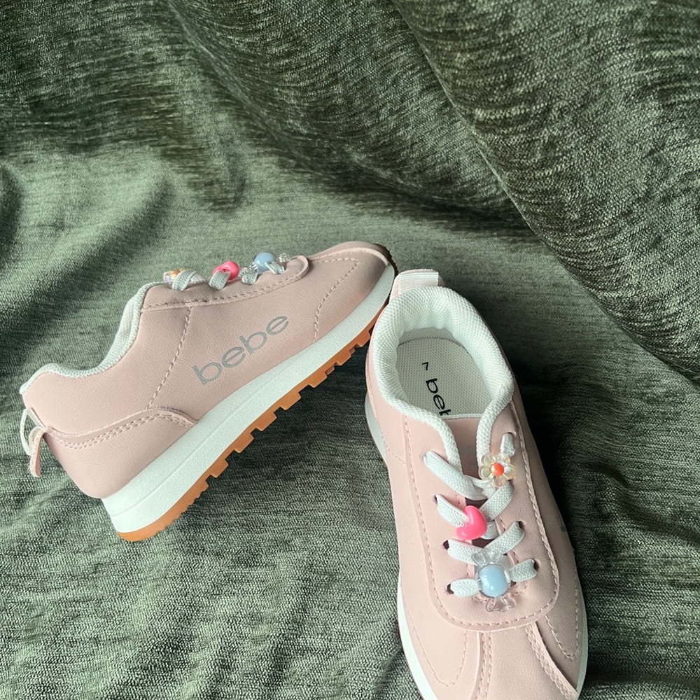 Bebe Light Pink Sneakers with Beaded Details